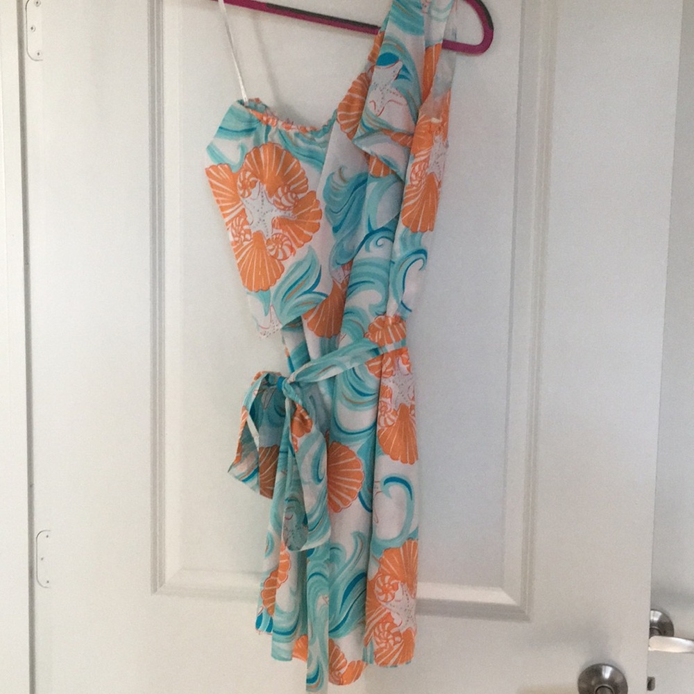 Lilly Pulitzer one shoulder ruffle dress size 6